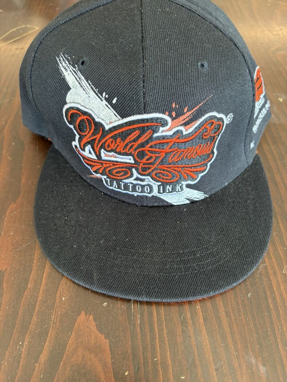 World Famous Tattoo Ink SnapBack Orange And Black